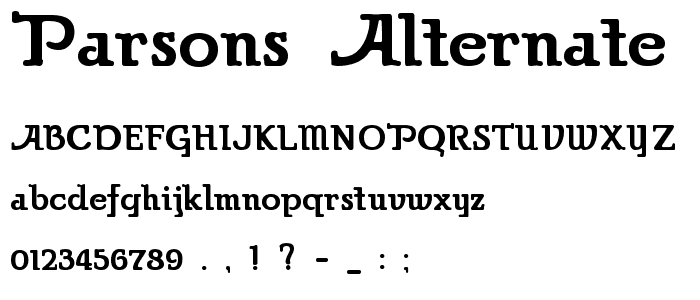 Parsons Alternate Heavy font